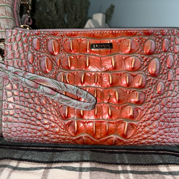 Brahmin Dutchbury Satchel Purse, Daisy Wristlet & Addy Wallet. - Picture 7 of 12